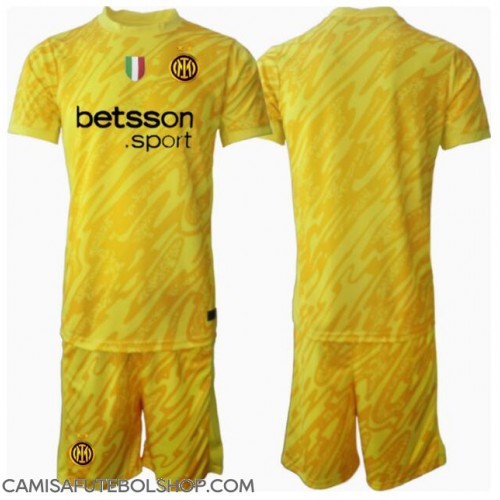 Camisa de time de futebol Inter Milan Goleiro Replicas 2º Equipamento Infantil 2024-25 Manga Curta (+ Calças curtas)